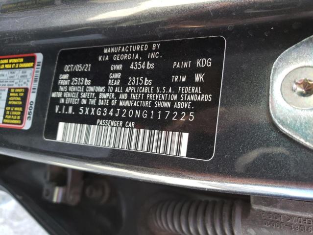 5XXG34J20NG117225 KIA K5 EX