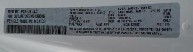 2022 RAM 1500 CLASS - 3C6JR7DG7NG430046