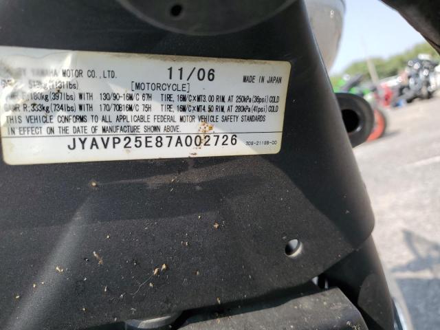 2007 YAMAHA XVS1300 CT JYAVP25E87A002726