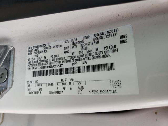 1FMCU0GD3HUA23587 Ford ESCAPE SE