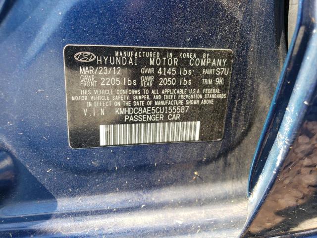 2012 HYUNDAI ELANTRA TO - KMHDC8AE5CU155587