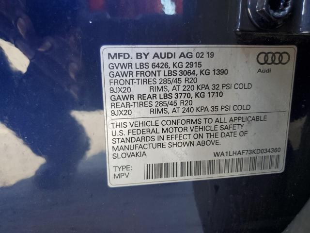 VIN WA1LHAF73KD034360 2019 Audi Q7, Premium Plus no.13