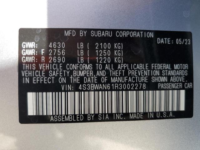 4S3BWAN61R3002278 Subaru Legacy Limited