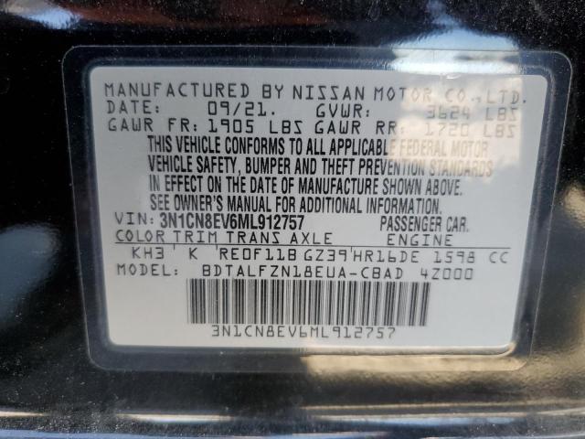 3N1CN8EV6ML912757 Nissan VERSA SV