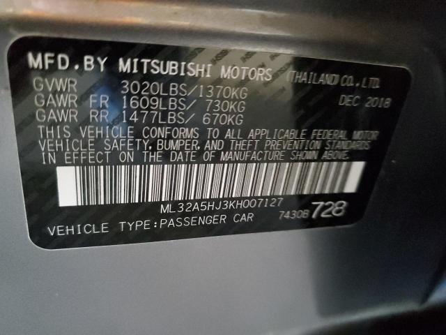 2019 MITSUBISHI MIRAGE LE ML32A5HJ3KH007127