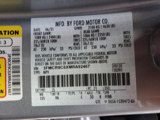 3FMCR9C6XMRA92467 Ford Bronco Sport Outer Banks