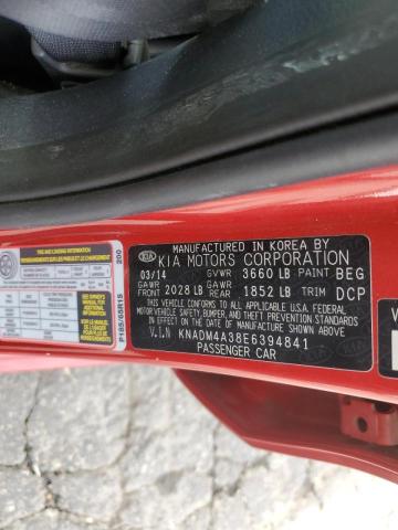 KNADM4A38E6394841 KIA RIO LX