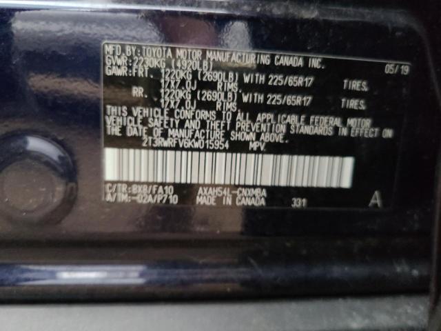 2T3RWRFV6KW015954 Toyota Rav4 Xle