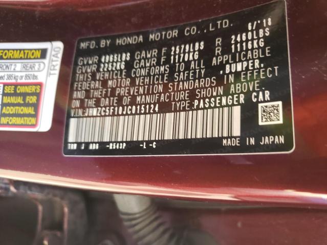 2018 HONDA CLARITY - JHMZC5F10JC015124