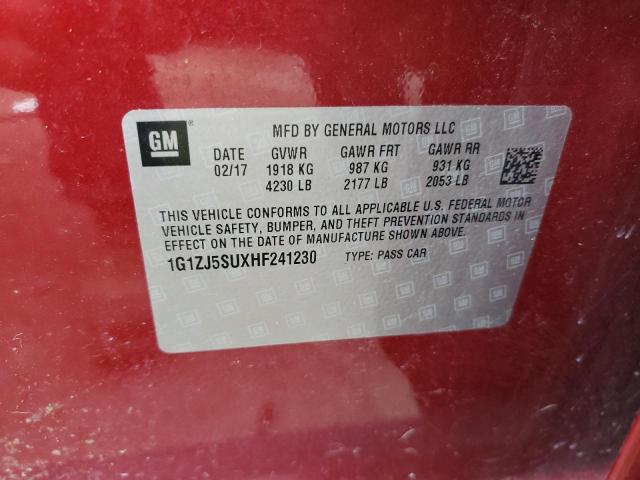 2017 CHEVROLET MALIBU HYB - 1G1ZJ5SUXHF241230