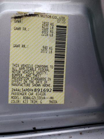1N4AL3AP0FN891692 Nissan ALTIMA 2.5