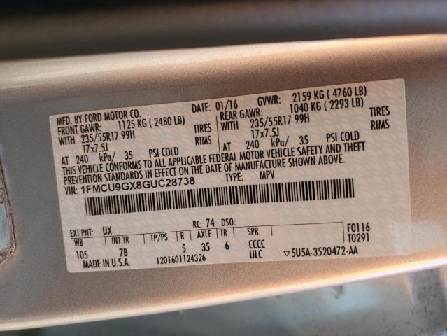 1FMCU9GX8GUC28738 Ford ESCAPE SE