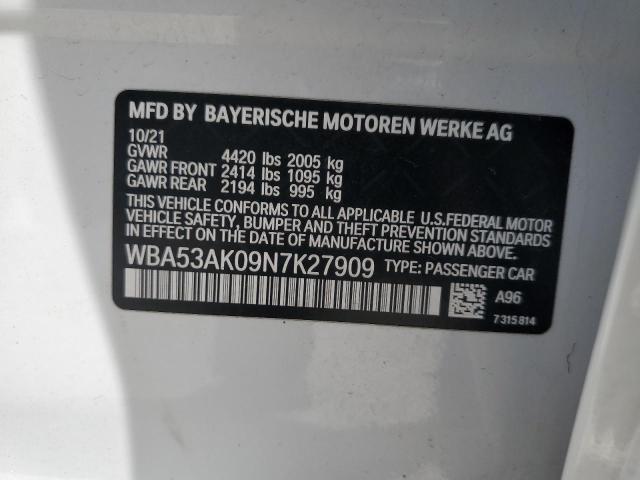 VIN WBA53AK09N7K27909 2022 BMW 2 Series, 228I no.12