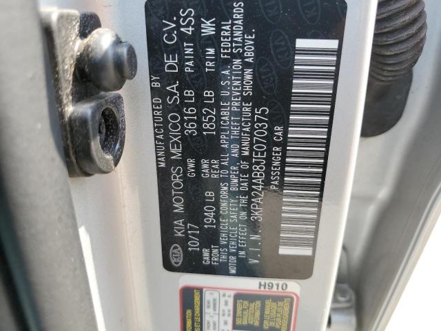 3KPA24AB8JE070375 KIA RIO LX