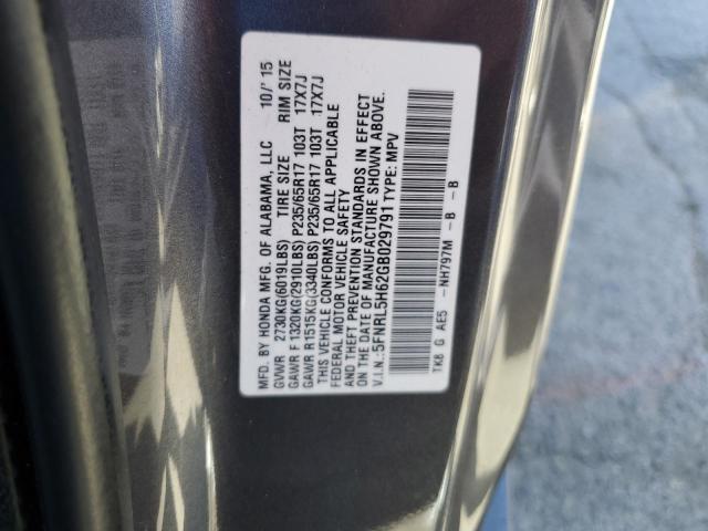 5FNRL5H62GB029791 Honda ODYSSEY EXL