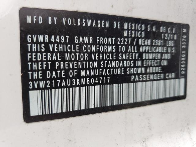 2019 VOLKSWAGEN GOLF SPORT - 3VW217AU3KM504717