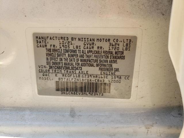3N1CN8EV3ML923473 Nissan VERSA SV
