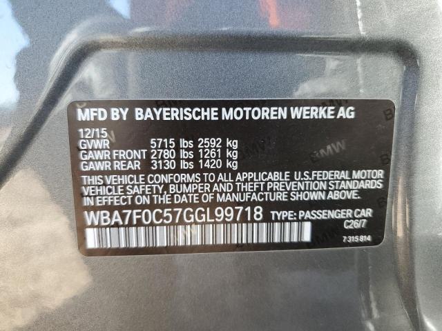 2016 BMW 750 I - WBA7F0C57GGL99718