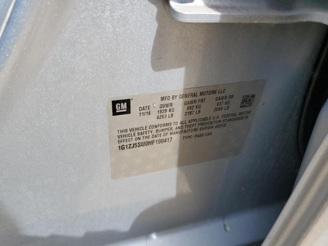 2017 CHEVROLET MALIBU HYB - 1G1ZJ5SU0HF190417