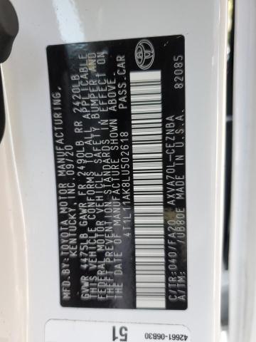Toyota CAMRY LE 2020 4T1L11AK8LU502618 Image 12