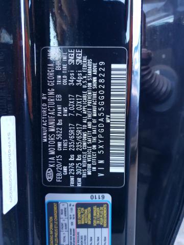 5XYPGDA55GG028229 KIA SORENTO LX