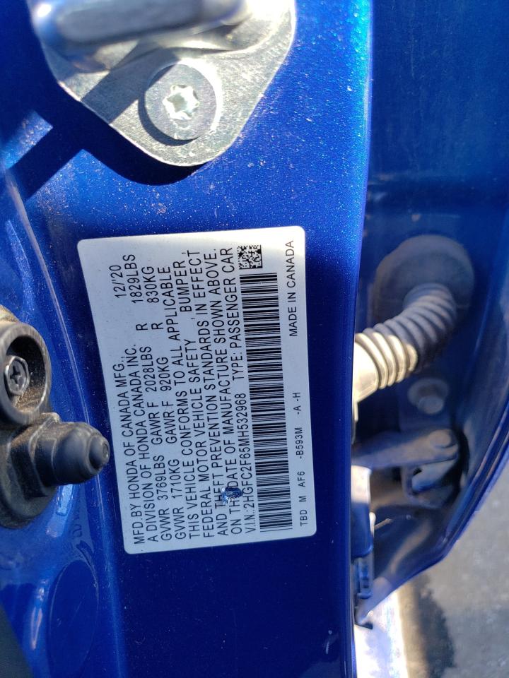 2HGFC2F65MH532968 HONDA CIVIC 2021