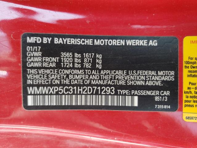 WMWXP5C31H2D71293 Mini Cooper