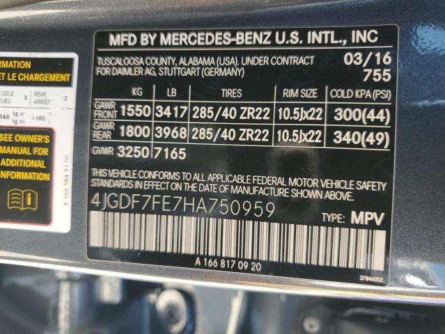 4JGDF7FE7HA750959 Mercedes-Benz Gls 63 Amg 4matic