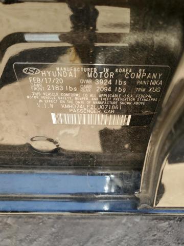 KMHD74LF2LU071861 Hyundai ELANTRA SE