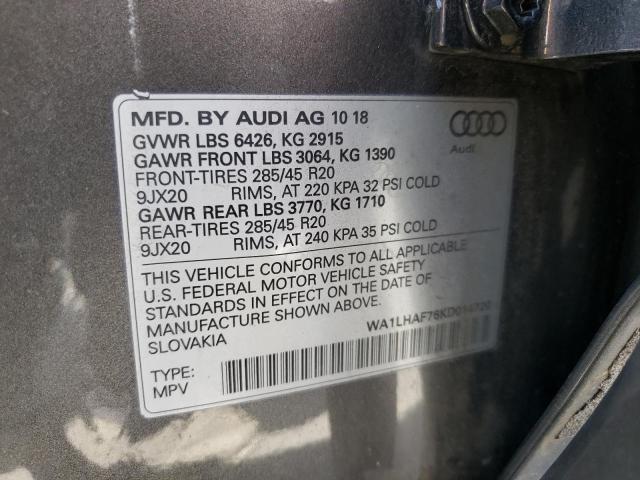 VIN WA1LHAF76KD014720 2019 Audi Q7, Premium Plus no.13