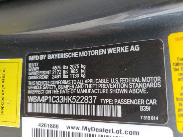 2017 BMW 440I - WBA4P1C33HK522837