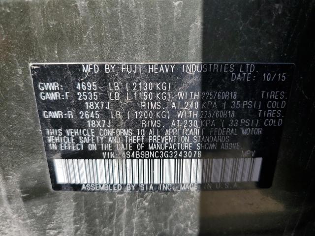 4S4BSBNC3G3243078 Subaru Outback 2.5i Limited