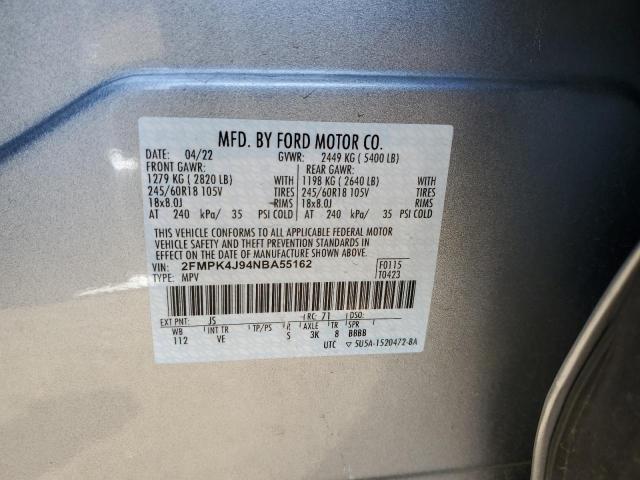 2FMPK4J94NBA55162 2022 FORD EDGE, photo no. 12