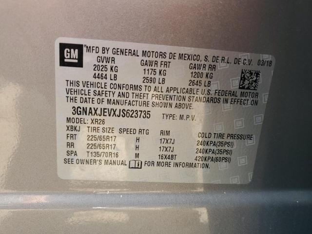 2018 CHEVROLET EQUINOX LT - 3GNAXJEVXJS623735
