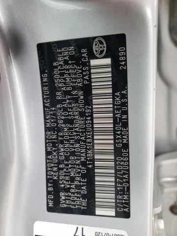 4T1BK1EBXEU094192 Toyota Avalon Base