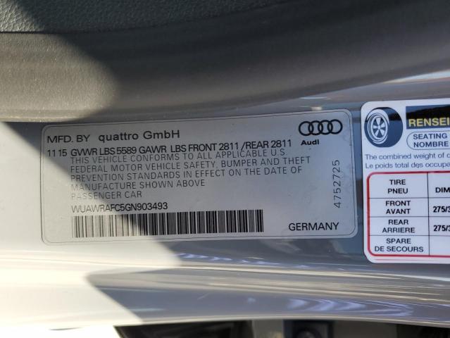 2016 AUDI RS7 PERFOR WUAWRAFC5GN903493