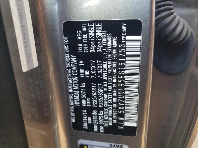 2014 Hyundai Santa Fe Sport VIN: 5XYZUDLB5EG161753 Lot: 51874084