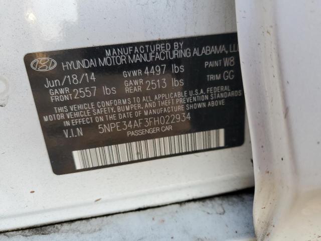 5NPE34AF3FH022934 Hyundai Sonata Sport