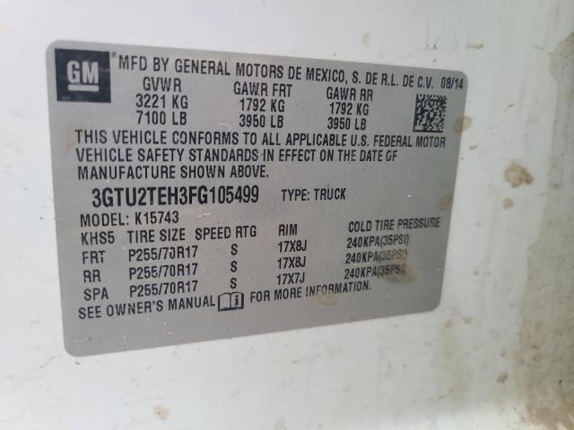 2015 GMC SIERA 3GTU2TEH3FG105499