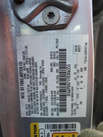 3FA6P0H71FR306355 Ford FUSION SE