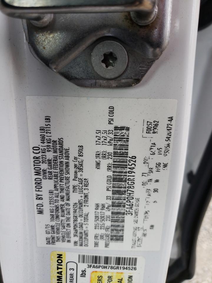 3FA6P0H78GR194526 FORD FUSION 2016