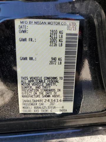 1N4AL3AP4FC243414 Nissan ALTIMA 2.5