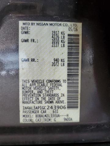 1N4AL3AP1GC243906 Nissan ALTIMA 2.5