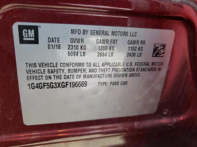 1G4GF5G3XGF196669 Buick Lacrosse Premium