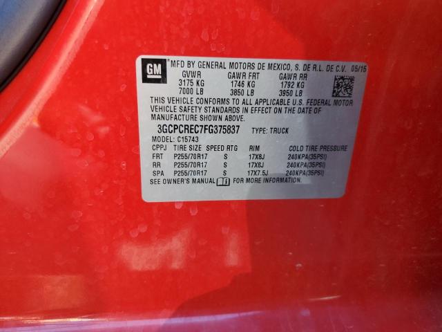 2015 CHEVROLET SILVERADO2 - 3GCPCREC7FG375837