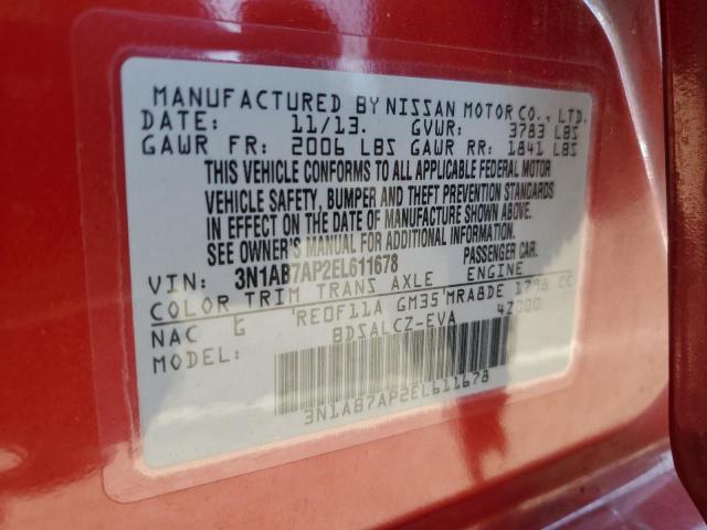 3N1AB7AP2EL611678 Nissan SENTRA S