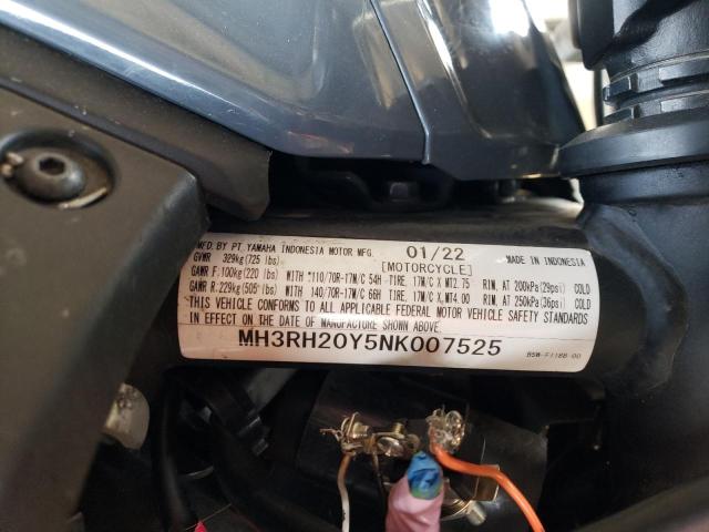 2022 YAMAHA MT-03 MH3RH20Y5NK007525