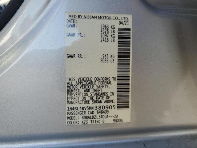 1N4BL4BV5MN380905 Nissan ALTIMA S