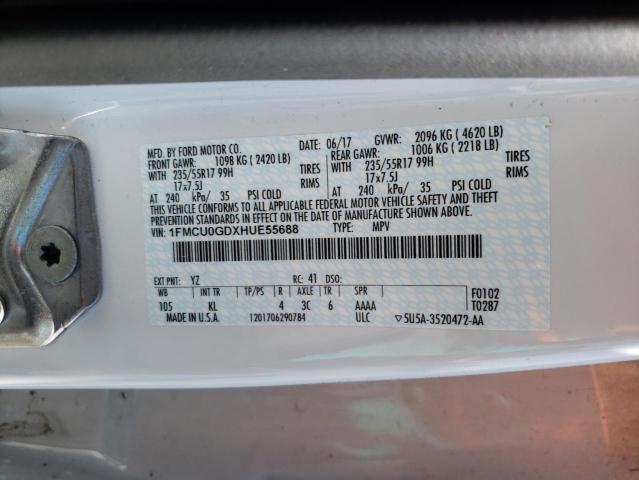 1FMCU0GDXHUE55688 Ford ESCAPE SE