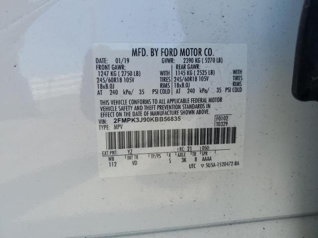 2FMPK3J90KBB56835 2019 FORD EDGE - Image 12